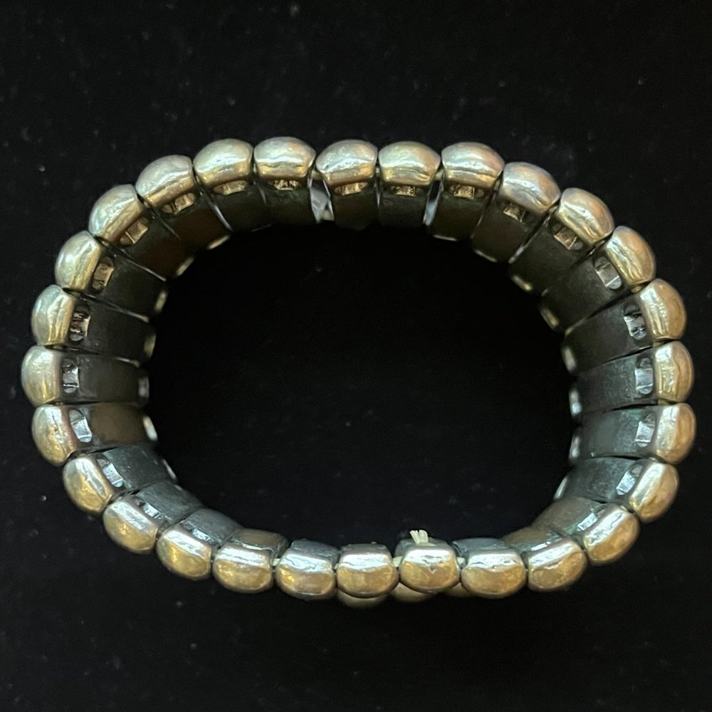Large Silver Statement Bracelet Bubble Braid Deta… - image 4